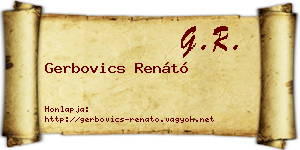Gerbovics Renátó névjegykártya